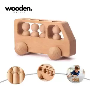 Wooden Peg Dolls Bus Children Educational Toys - Wooden Toys